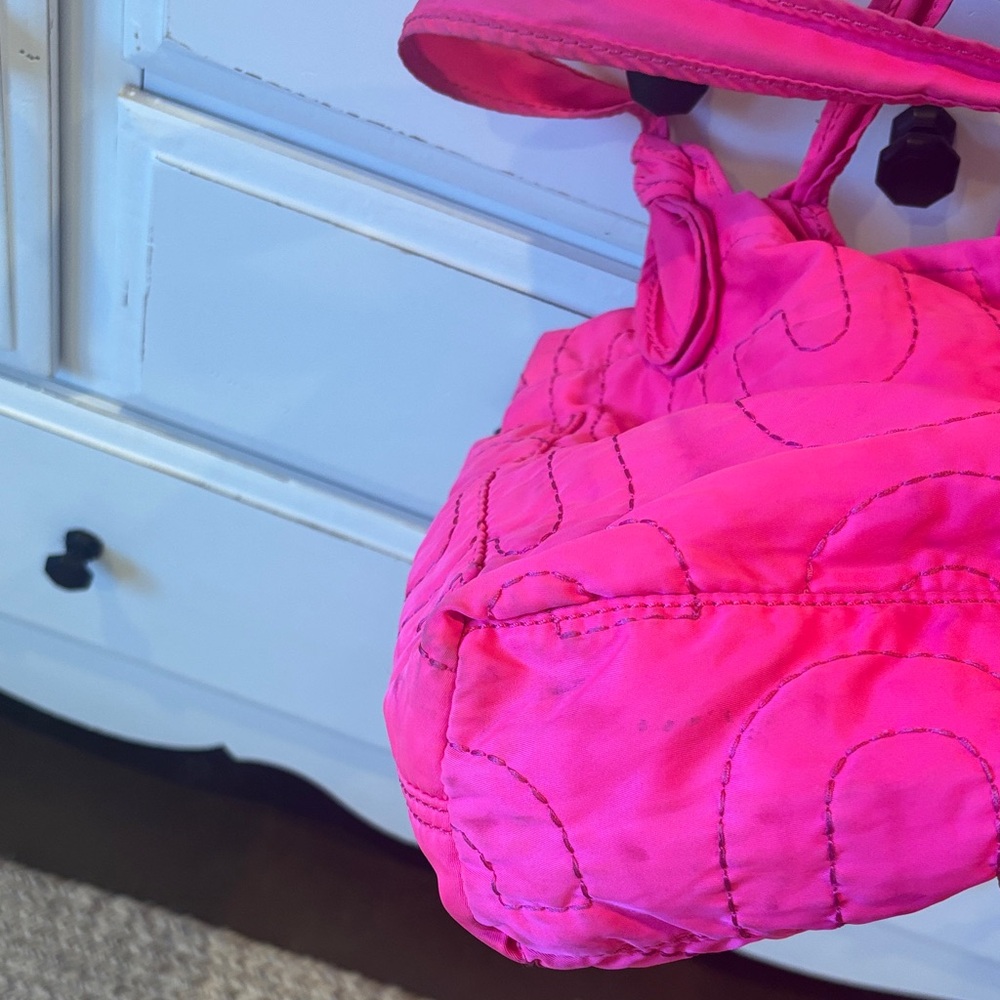 Marc Jacobs Bright Pink Quilted Tote with Knotted Handles - Picture 7 of 7